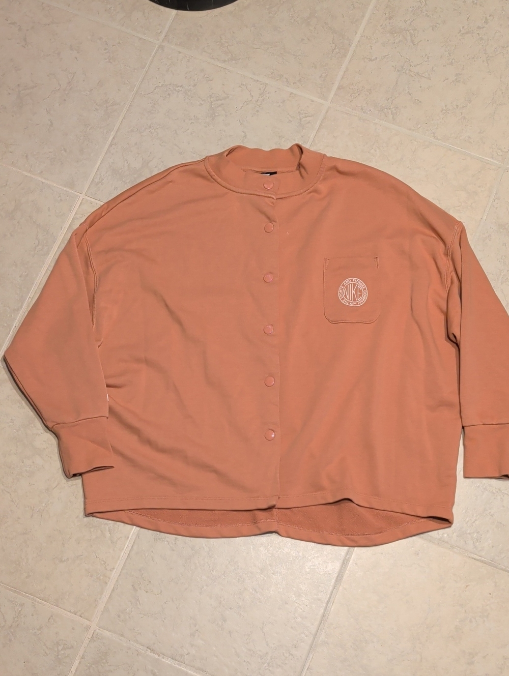 Nike Women's Button Down Long Sleeve Burnt Orange Sweater